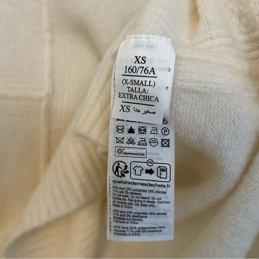 AllSaints Lock Roll Neck Asymmetric Sweater in Chalk White Size XS - Picture 7 of 9